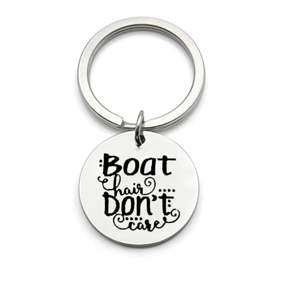 3/$25 Boat Hair Dont Care Stainless Steel Keychain NEW